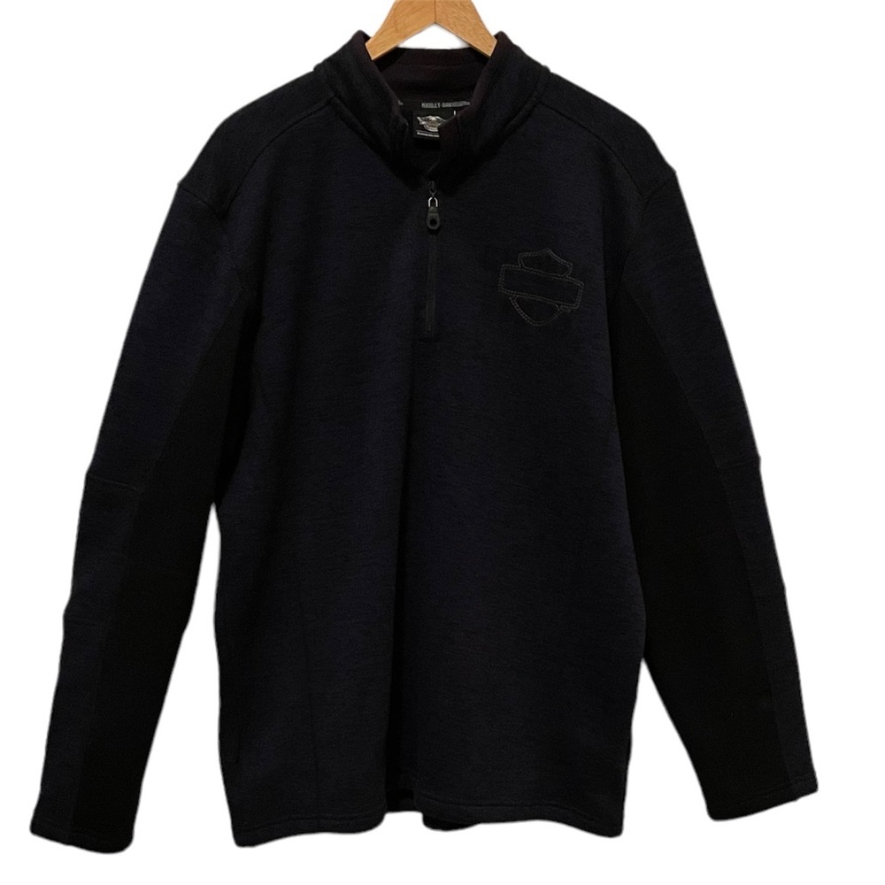Harley Davidson Men’s Blue 1/4 zip Pullover Fleece Size Large